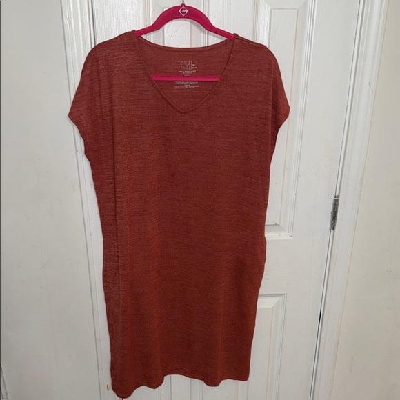Time and Tru Women's Burnt Orange V-Neck Tunic - Picture 1 of 9